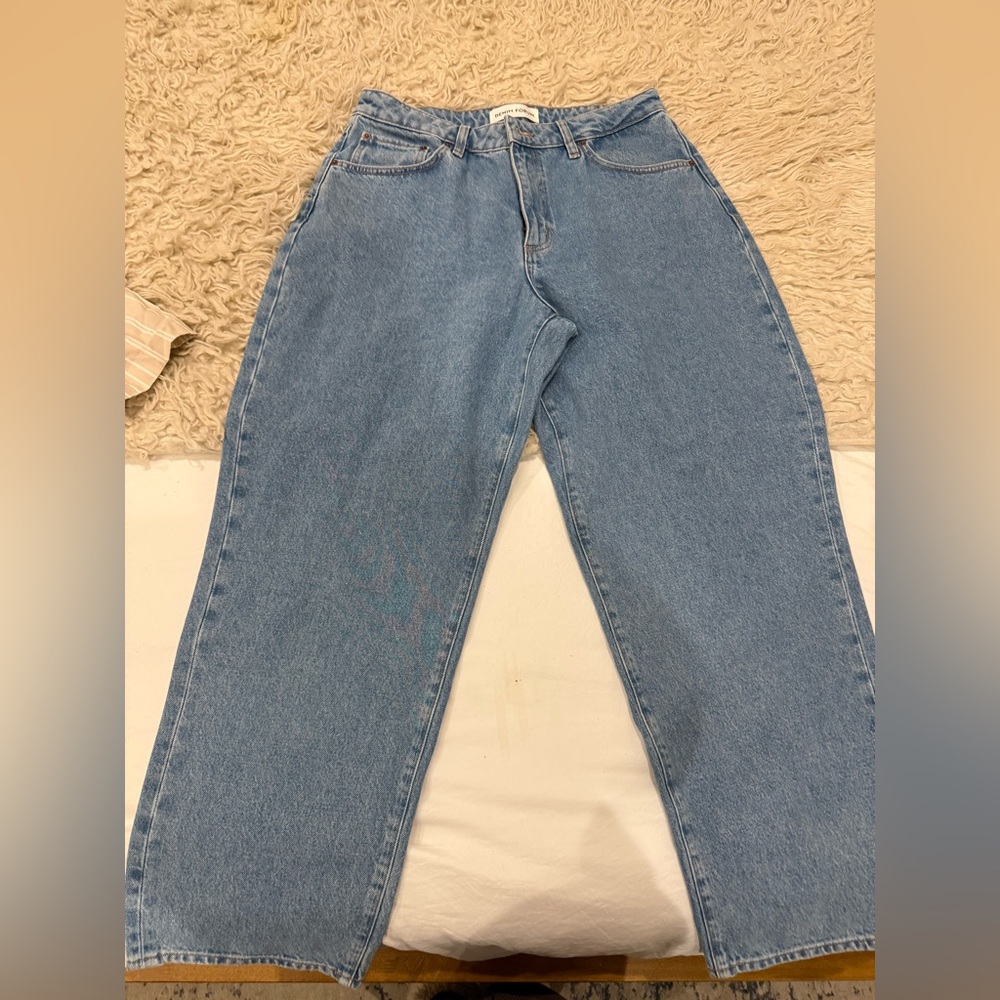 Denim Forum Light Blue Straight Leg Jeans